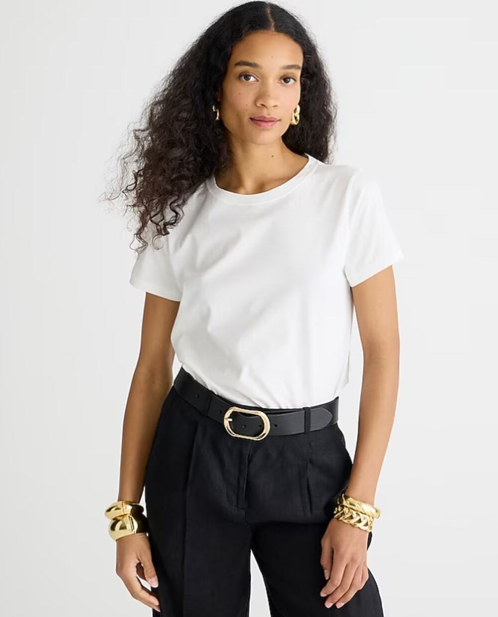 J.Crew PimaCotton Slim Fit Tee Womens 2XS White Crew Neck Short Sleeve Ultrasoft